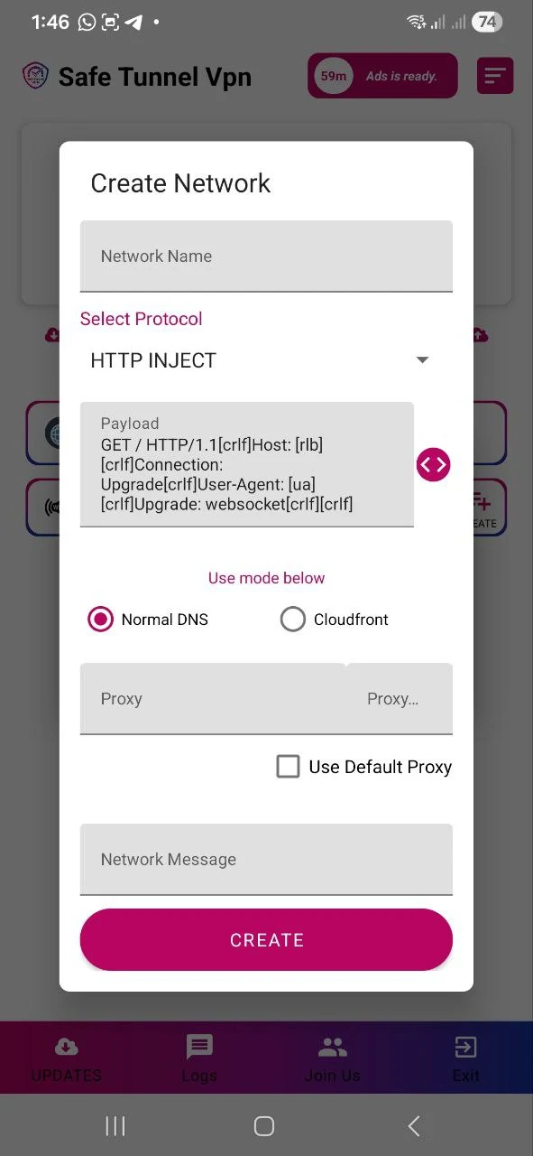 SAFE TUNNEL VPN screenshot